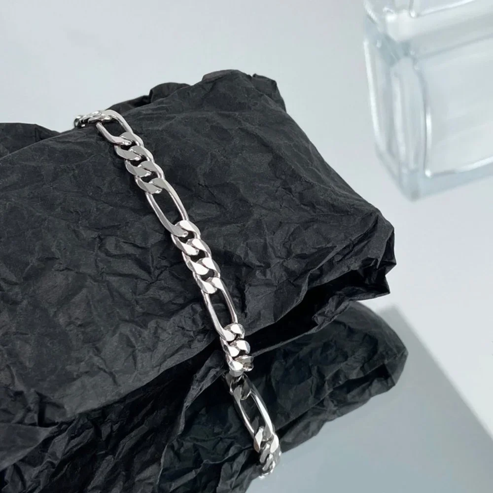 #NEW 925 Sterling Silver Link Chain Bracelet